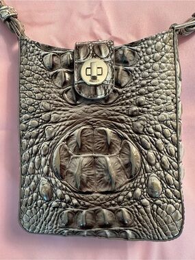 Brahmin Marley Croc-Embossed Crossbody Bag in Smokey Taupe - NWOT